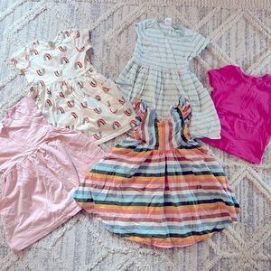 Hanna Andersson Girls Size 5T / 110cm Short Sleeve Dress and Shirt Lot | 5 Items